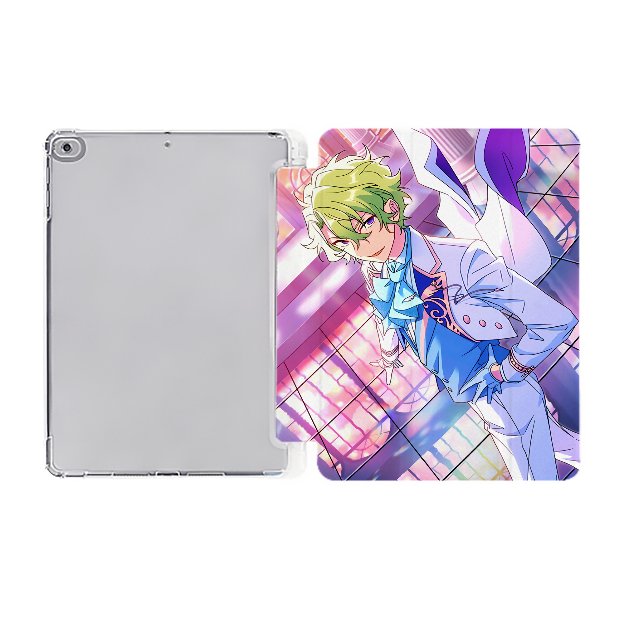 （画像用） あんさんぶるスターズ! Ensemble Stars IPad ケース ペン収納付き 三つ折りスタンド PUレザー×シリコン 対応機種9.5/10.5/10.9インチ